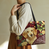 DachyCharm Velvet Pup Leather Tote Bag