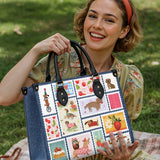 DachyCharm Berry Doxie Quilt Leather Bag