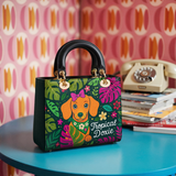 DachyCharm Tropical Doxie Lady Leather Bag