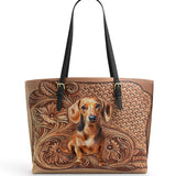 DachyCharm Carved Grace Leather Tote Bag