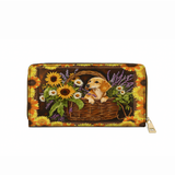 DachyCharm Dachshund Basket Leather Wallet