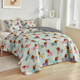 DachyCharm Colorful Dachshunds Quilt 3-Piece Set