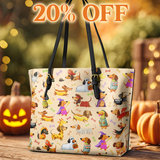 DachyCharm Spooky Parade Leather Tote Bag