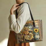 DachyCharm Rustic Pause Leather Tote Bag