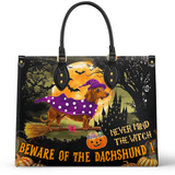 DachyCharm Witchy Warning Leather Bag