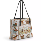 DachyCharm Paws Garden Leather Tote Bag