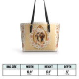DachyCharm Golden Bloom Leather Tote Bag