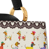 DachyCharm Doxie Parade Leather Satchel Bag