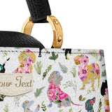 DachyCharm FLORAL PARADE PERSONALIZED Leather Satchel Bag