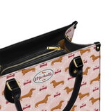 DachyCharm Pink Pupcake Personalized Leather Bag