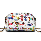DachyCharm Doxie Holiday Leather Crossbody Bag