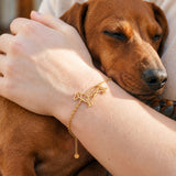 Dachycharm The Fine Line Dachshund Portrait - Personalized Handcrafted Bracelet