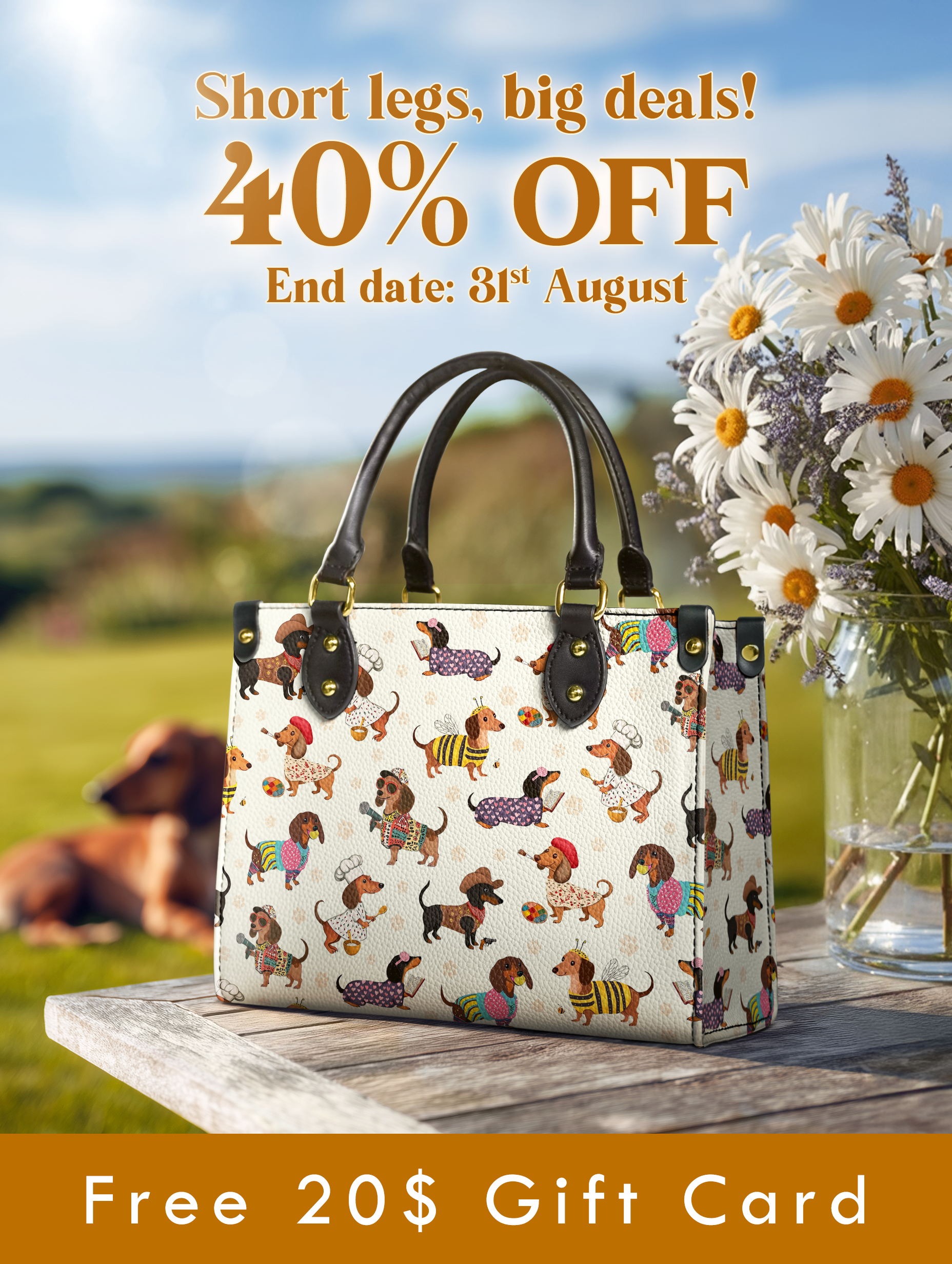 DachyCharm Dachshund Troupe Leather Bag
