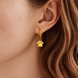 Dachycharm The Little Paw Huggie Earings in 18K Gold Vermeil/ Silver