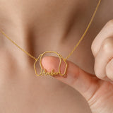 Dachycharm Dachshund Whisper of Paws – Personalized Outline Your Pet's Face and Name Necklace