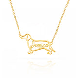 Dachycharm The Fine Line Dachshund Portrait – Custom Dog Outline Handcrafted Necklace