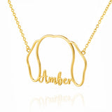 Dachycharm Dachshund Whisper of Paws – Personalized Outline Your Pet's Face and Name Necklace