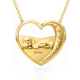Dachycharm Dachshund Starry Slumber – Personalized Pet Heart Necklace