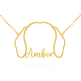 Dachycharm Dachshund Whisper of Paws – Personalized Outline Your Pet's Face and Name Necklace