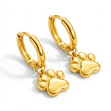 Dachycharm The Little Paw Huggie Earings in 18K Gold Vermeil/ Silver