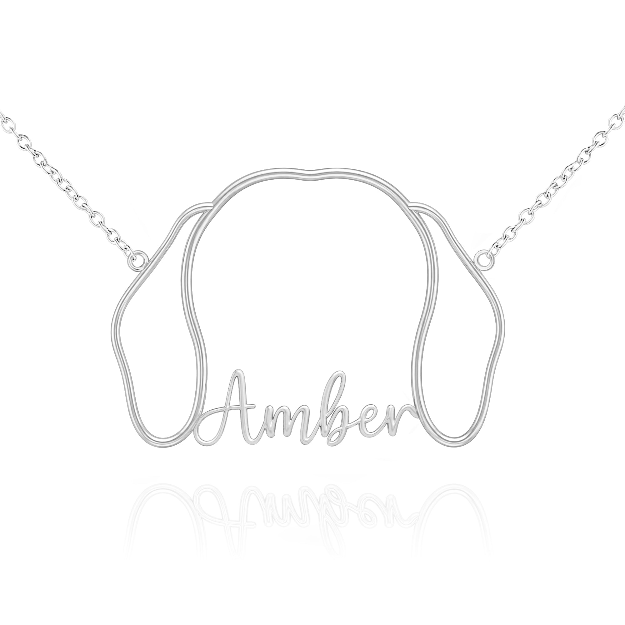 Dachycharm Dachshund Whisper of Paws – Personalized Outline Your Pet's Face and Name Necklace