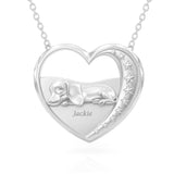 Dachycharm Dachshund Starry Slumber – Personalized Pet Heart Necklace