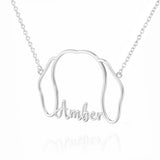 Dachycharm Dachshund Whisper of Paws – Personalized Outline Your Pet's Face and Name Necklace
