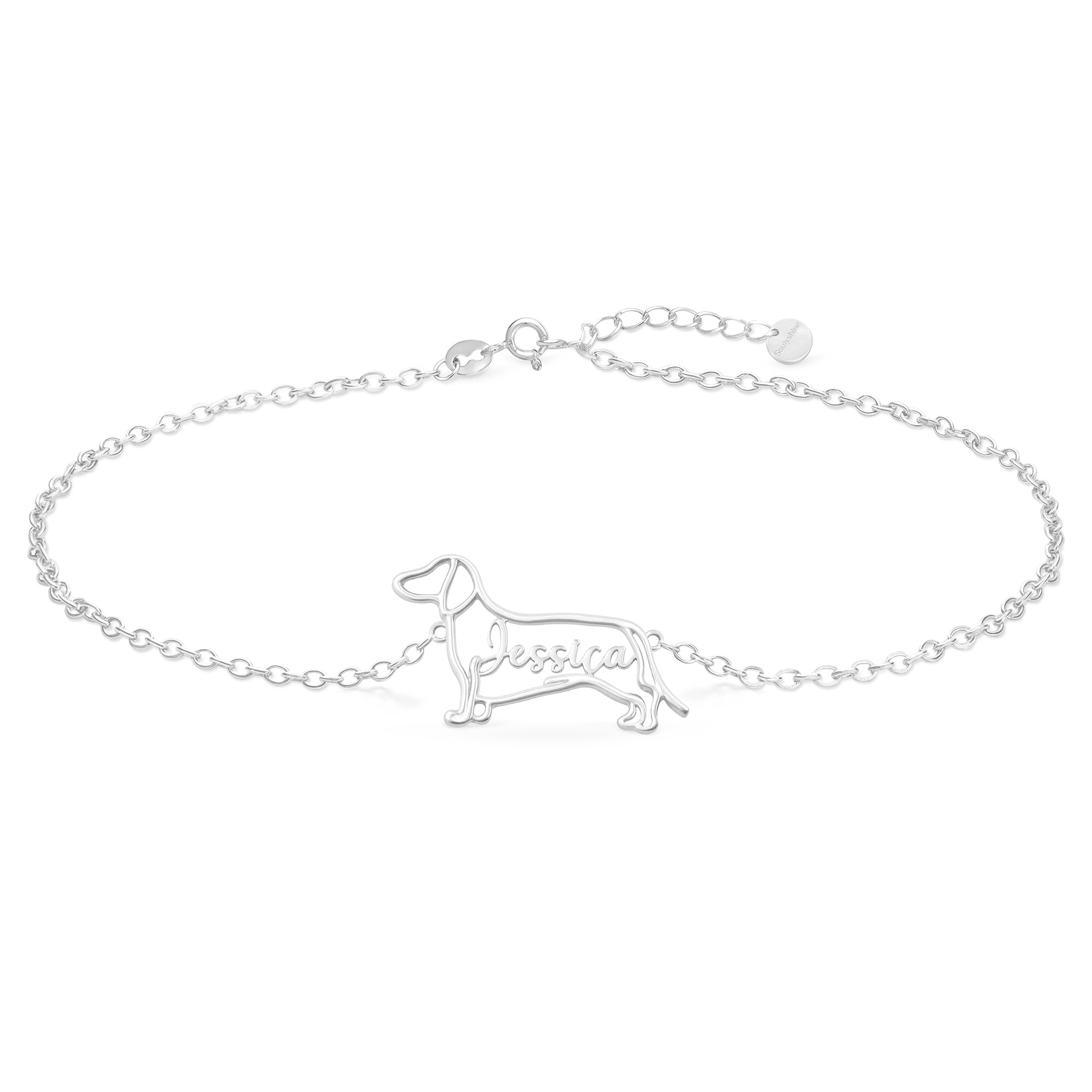 Dachycharm The Fine Line Dachshund Portrait - Personalized Handcrafted Bracelet