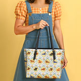 DachyCharm Puppy Delight Leather Tote Bag