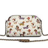 DachyCharm Dachshund Troupe Leather Crossbody Bag