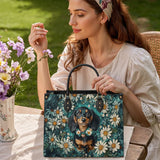 DachyCharm Daisy Meadow Doxie Leather Bag