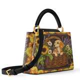 DachyCharm Dachshund Basket Leather Satchel Bag