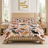 DachyCharm Doxie Blooms Quilt 3-Piece Set