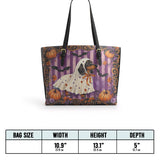 DachyCharm Ghostly Whiskers Leather Tote Bag