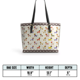 DachyCharm Doxie Parade Leather Tote Bag