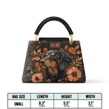 DachyCharm  MIDNIGHT PETAL PERSONALIZED Leather Satchel Bag