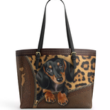 DachyCharm Sassy Doxie Leather Tote Bag