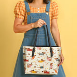 DachyCharm Doxie Whimsy Leather Tote Bag