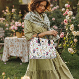 DachyCharm Floral Parade Personalized Leather Bag