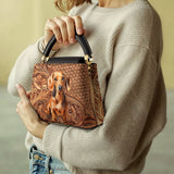 DachyCharm CARVED GRACE Leather Satchel Bag