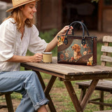 DachyCharm Mocha Bloom Personalized Leather Bag
