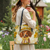 DachyCharm Sunshine Doxie Leather Tote Bag