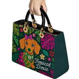DachyCharm Tropical Doxie Lady Leather Bag