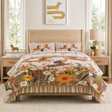 DachyCharm Floral Dachshund With Heart Quilt 3-Piece Set