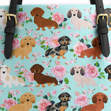 DachyCharm Doxie Garden Leather Tote Bag