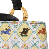 DachyCharm PUPPY DELIGHT Leather Satchel