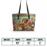 DachyCharm Wildflower Weenie Leather Tote Bag