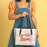 DachyCharm Heartful Meadow Leather Tote Bag