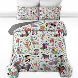 DachyCharm Garden Paws Quilt 3-Piece Set