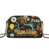 DachyCharm Groovy Doxie Vibes Leather Crossbody Bag